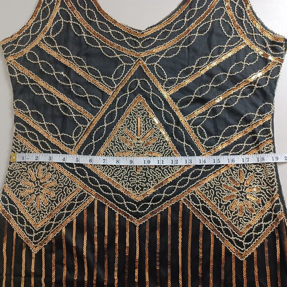 Uniq Sense Fringe Bead Sequin Flapper Dress - Picture 13 of 16